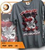 Plantilla diseño de camisetas vectoriales de anime Espiritu - Imagen 2