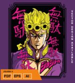 Plantilla diseño de camisetas vectoriales de anime Jojos 5