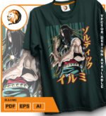 Plantilla diseño de camisetas vectoriales de anime Hunter Illumi - Imagen 2