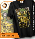 Plantilla diseño de camisetas vectoriales de anime Caballeros Aries - Imagen 2