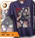 Plantilla diseño de camisetas vectoriales de anime Demon Shinobu 3 - Imagen 2