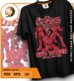 Plantilla diseño de camisetas vectoriales de baron rojo - Imagen 2