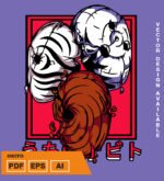 Plantilla diseño de camisetas vectoriales de anime Naruto Obito