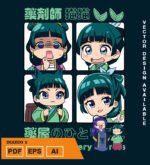 Plantilla diseño de camisetas vectoriales de anime diario 2