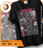 Plantilla diseño de camisetas vectoriales de anime Berserk 3 - Imagen 2