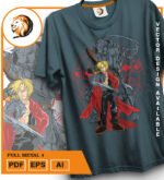 Plantilla diseño de camisetas vectoriales de anime Full 4 - Imagen 2