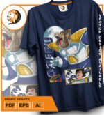Plantilla diseño de camisetas vectoriales de anime Bola Dragon vegeta - Imagen 2