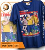 Plantilla diseño de camisetas vectoriales de anime Sakamoto 2 - Imagen 2