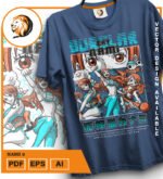 Plantilla diseño de camisetas vectoriales de anime Una Pieza nami 2 - Imagen 2
