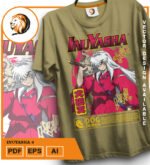 Plantilla diseño de camisetas vectoriales de anime Inuyasha 6 - Imagen 2