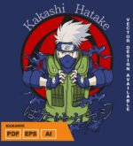 Plantilla diseño de camisetas vectoriales de anime Naruto kakashi