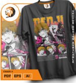 Plantilla de diseño de camiseta vectorial chainsaw9 - Imagen 2