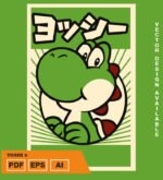 Plantilla diseño de camisetas vectoriales yoshi 2