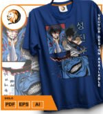 Plantilla diseño de camisetas vectoriales de anime solo - Imagen 2