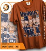 Plantilla diseño de camisetas vectoriales de anime Haikyu 5 - Imagen 2