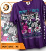 Plantilla diseño de camisetas vectoriales de anime Una Pieza nico - Imagen 2