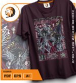 Plantilla diseño de camisetas vectoriales de anime Caballeros Hades - Imagen 2