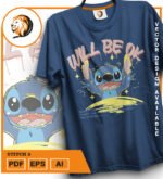 Plantilla diseño de camisetas vectoriales stich2 - Imagen 2