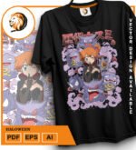 Plantilla diseño de camisetas vectoriales de anime poke misty - Imagen 2