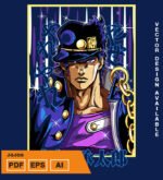 Plantilla diseño de camisetas vectoriales de anime Jojos