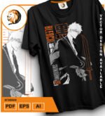 Plantilla diseño de camisetas vectoriales de anime Bleach Ichigo 2 - Imagen 2