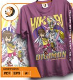 Plantilla diseño de camisetas vectoriales de anime Digi angewomon - Imagen 2