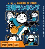 Plantilla diseño de camisetas vectoriales de anime Ranking 2