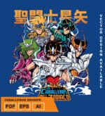 Plantilla diseño de camisetas vectoriales de anime Caballeros Bronce