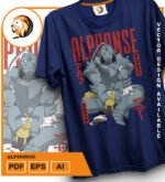 Plantilla diseño de camisetas vectoriales de anime Full alphonse - Imagen 2
