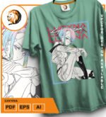 Plantilla diseño de camisetas vectoriales de anime Cyber lucyna - Imagen 2