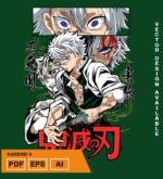 Plantilla diseño de camisetas vectoriales de anime Demon Sanemi 3