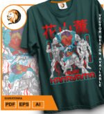 Plantilla diseño de camisetas vectoriales de anime Baki Hanayama - Imagen 2