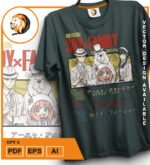 Plantilla diseño de camisetas vectoriales de anime familia espia 2 - Imagen 2