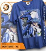Plantilla diseño de camisetas vectoriales de anime Eva Rei 2 - Imagen 2