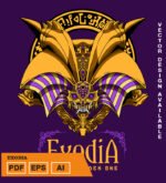 Plantilla diseño de camisetas vectoriales de anime yu gi exodia