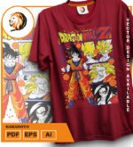 Plantilla de diseño de camiseta vectorial kakarot - Imagen 2