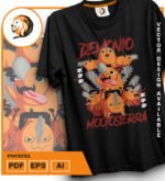 Plantilla diseño de camisetas vectoriales de anime Chainsaw Pochita - Imagen 2