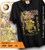 Plantilla diseño de camisetas vectoriales de anime Caballeros Escorpio - Imagen 2