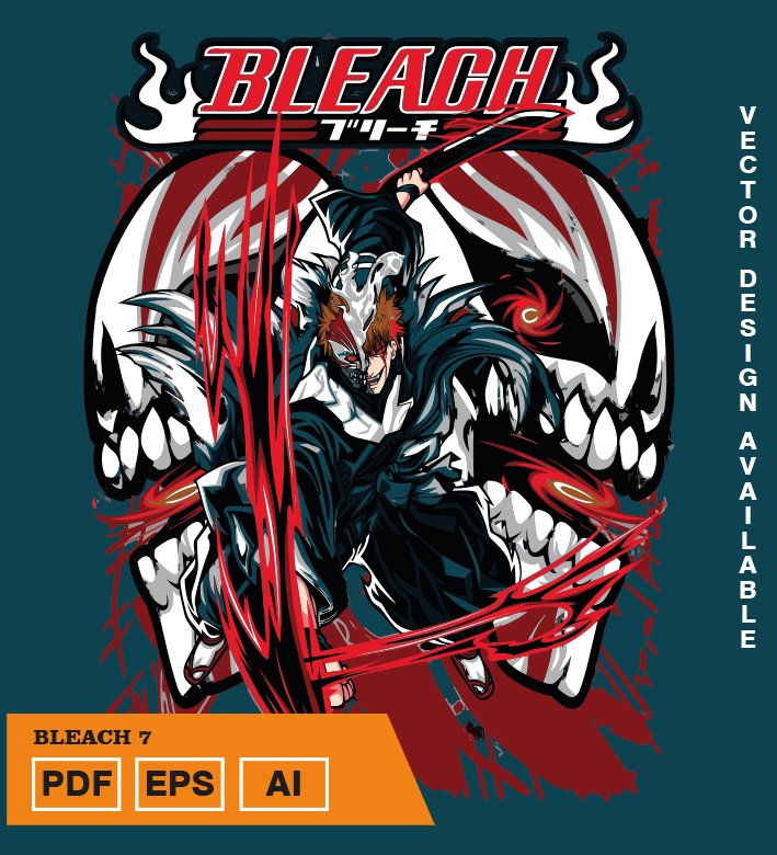 YUITYI Plantilla diseño de camisetas vectoriales de anime Bleach 6 - Imagen 1