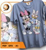 Plantilla diseño de camisetas vectoriales minnie2 - Imagen 2