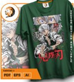Plantilla diseño de camisetas vectoriales de anime Demon Sanemi 3 - Imagen 2