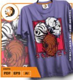 Plantilla diseño de camisetas vectoriales de anime Naruto Obito - Imagen 2