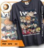 Plantilla diseño de camisetas vectoriales de anime Haikyu - Imagen 2
