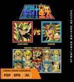 Plantilla diseño de camisetas vectoriales de anime Caballeros 12