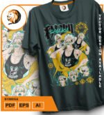 Plantilla diseño de camisetas vectoriales de anime Record budda - Imagen 2