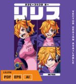 Plantilla diseño de camisetas vectoriales de anime Una Pieza lilith