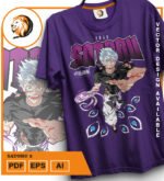 Plantilla diseño de camisetas vectoriales de anime Jujutsu Satoru 2 - Imagen 2