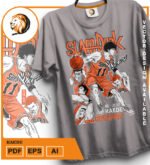 Plantilla diseño de camisetas vectoriales de anime slam kaede - Imagen 2