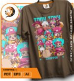 Plantilla diseño de camisetas vectoriales de anime Una Pieza Chooper 5 - Imagen 2