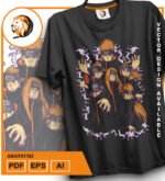 Plantilla diseño de camisetas vectoriales de anime Naruto akatsuki - Imagen 2